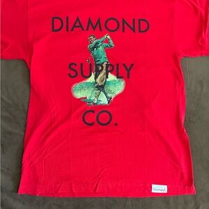 Diamond Supply Co. Red Graphic Golf T-Shirt